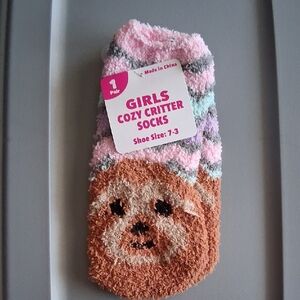 Girls Cozy Sloth Socks Size 7-3